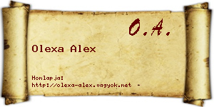Olexa Alex névjegykártya
